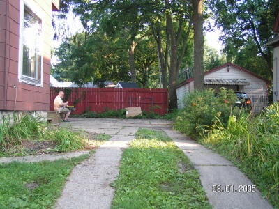 Driveway on W side of house - 803 W White St