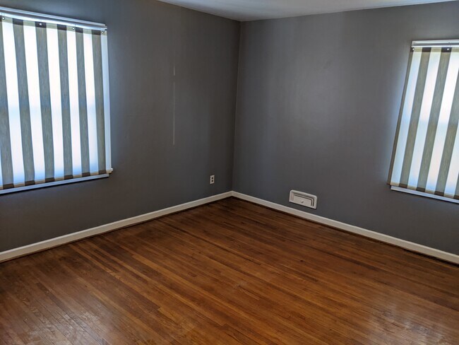 Master Bedroom with Gray Paint and custom shades - 3735 Shelbourne Ave