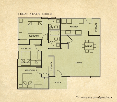 Plano de planta - Cartersville Garden Apartments