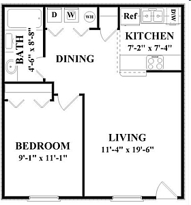 1BR/1BA - Brookridge Apartments