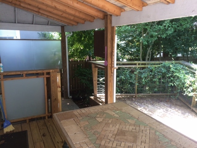 Back deck with table - 120 Claremont Ave