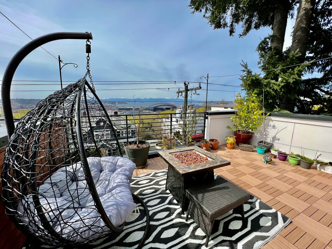 Private patio with Olympic mountains and Seattle views - 1740 12th Ave S