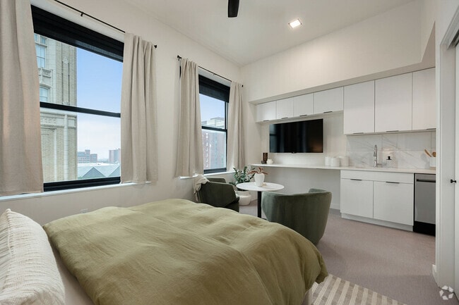 The Living and Kitchen area of The Rehearsal floor plan at Midland Lofts - Midland Lofts