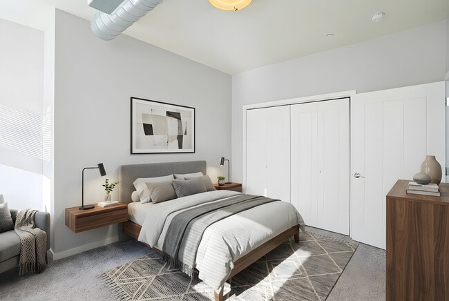 1BR, 1BA - 642SF - Bedroom - The Box District