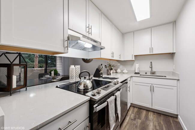 White Cabinets, Quarts Counter-tops - Cedar Heights Apartments