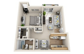 1 Bedroom 1 Bath 584 SQ FT 