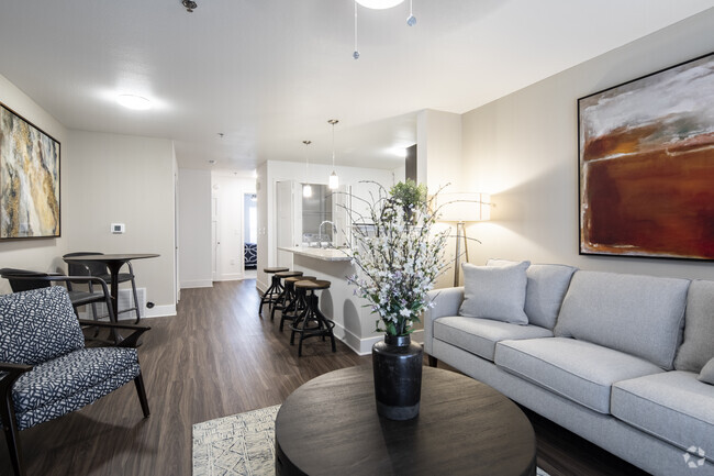 1BR, 1BA - 738SF Living Room - Chase Creek Apartment Homes