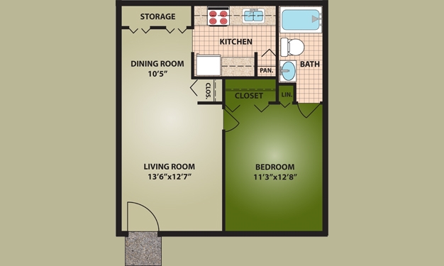 Plano de planta - Norton Village Apartments