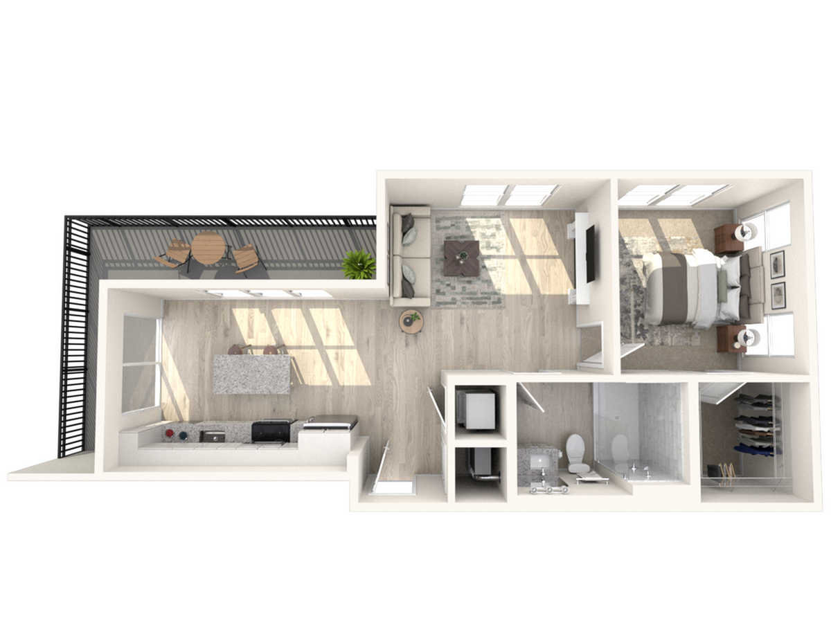 Triton at the Flats – A2.2 | One Bedroom, One Bathroom