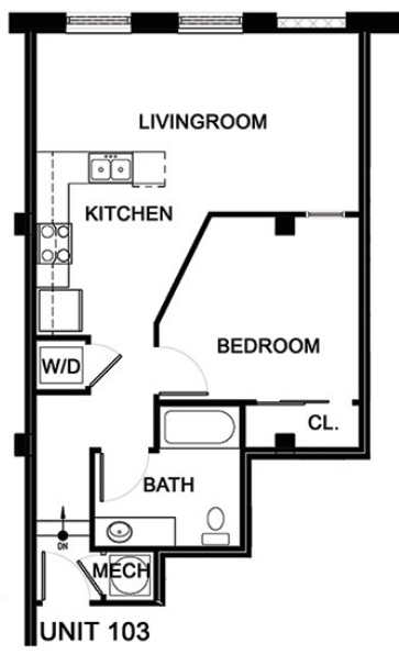 1HAB/1BA - Ware Hotel