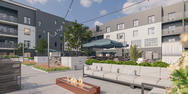 Courtyard Fire Tables - The Mark at Fishers District