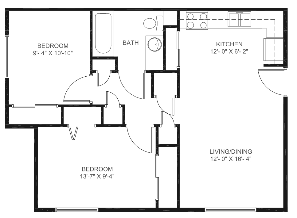 Plano de planta - Tecumseh Place Apartments