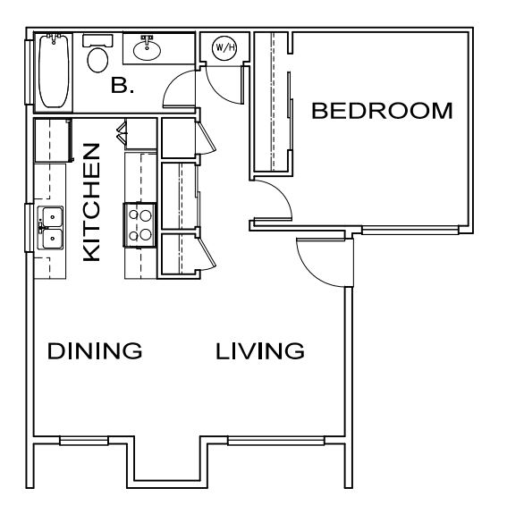 1BR/1BA - Oaktree Apartments