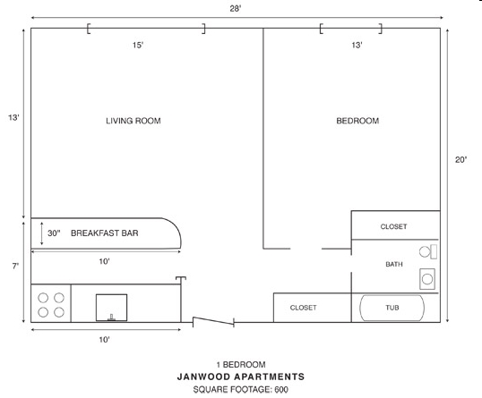 1HAB/1BA - Janwood Apartments