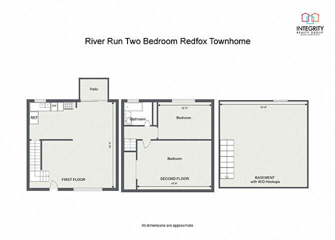 River Run Apartments – 2 Bedroom 1 Bath Townhome w/Basement