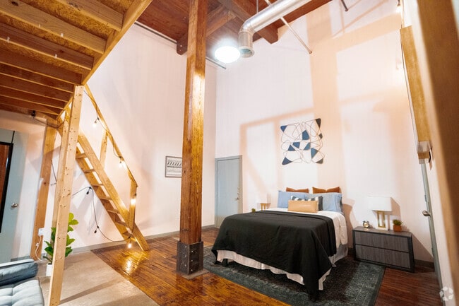 Bedroom with Loft - LL Sams Historical Lofts