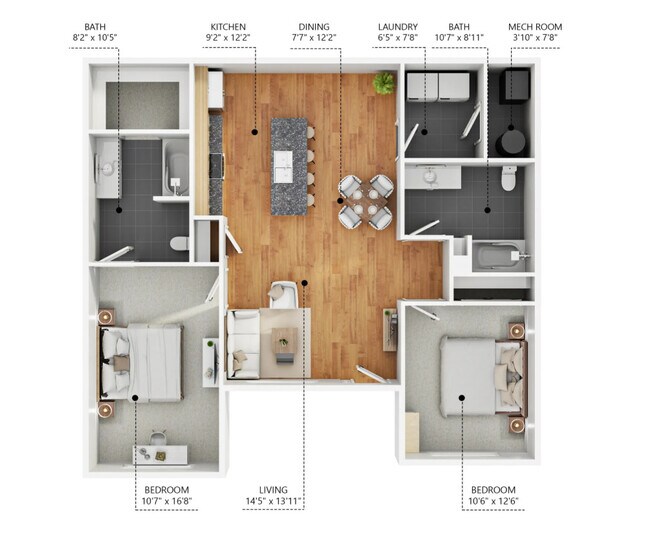 Plano de planta - Schoolyard Rowhomes