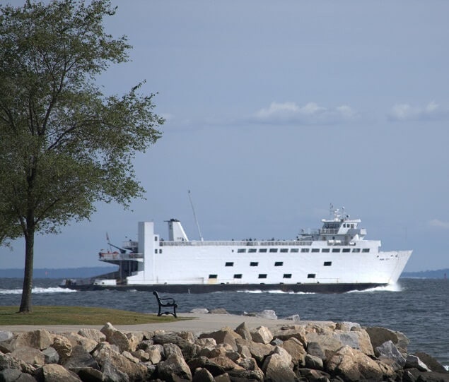 The Port Jefferson Ferry crosses the Long Island Sound