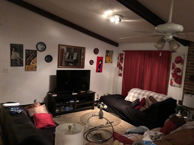 Living area with fireplace - 13720 Chalmette Ave