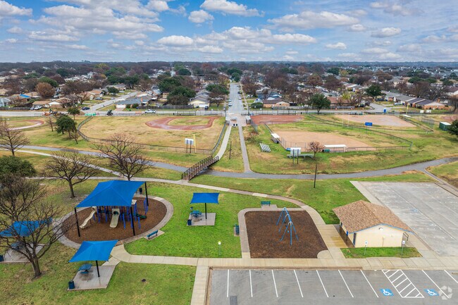 Foster Village residents can walk to Foster Village Park and enjoy its many facilities.