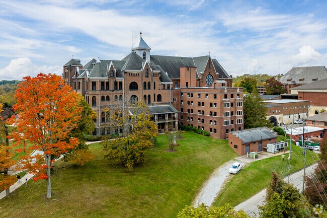 Seton Hill University sits on a hilltop in Greensburg.