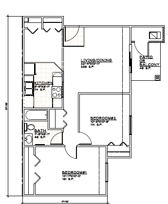 2BR/1BA - Patterson Crossing