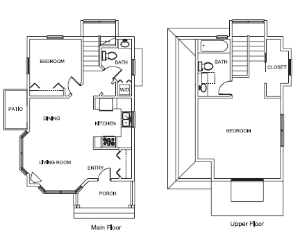 Plano de planta D - Cottagewood Apartments