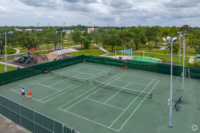 Catch a game of tennis at Dow Park in Deer Park.