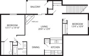 2 Bed, 1 Bath Upper (B)