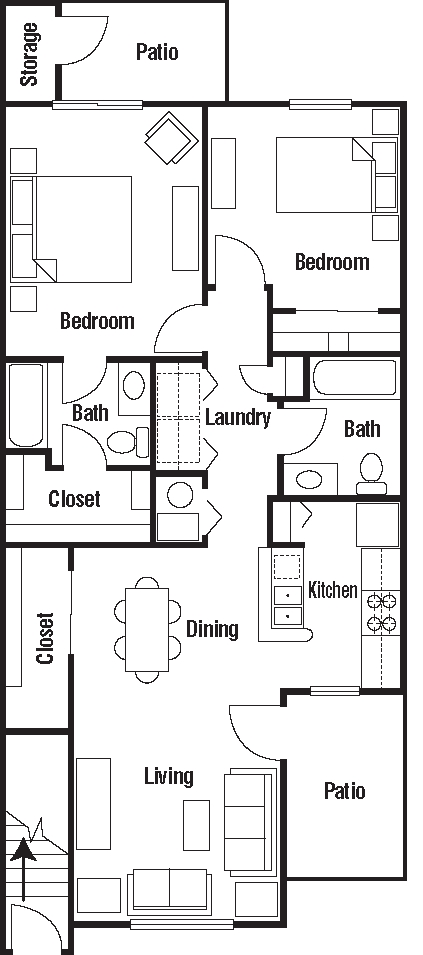 2HAB/2BA con patio - Autumn Woods