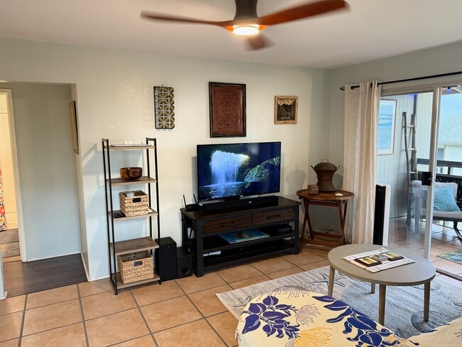 TV with art; New ceiling fans - 74-5618 Palani Rd