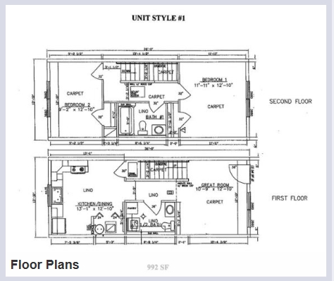 2BR/1.5BA - White Pine Village Townhomes