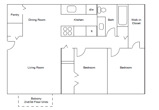 2BR/1BA - Lake Pines Apartments