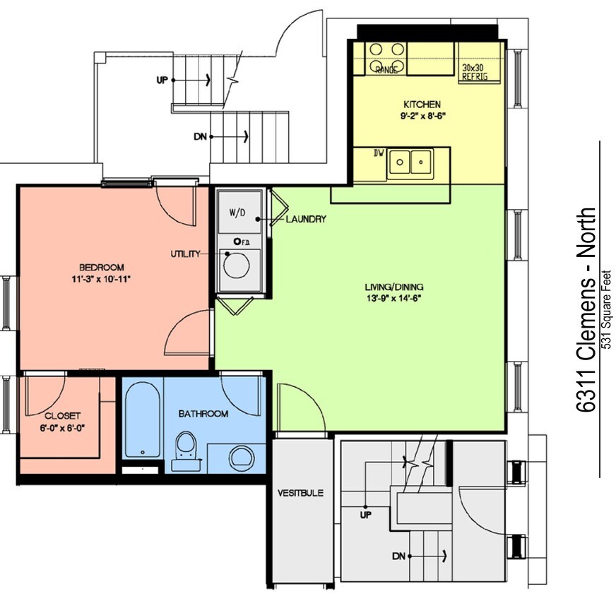 Plano de planta - 6311 Clemens Ave