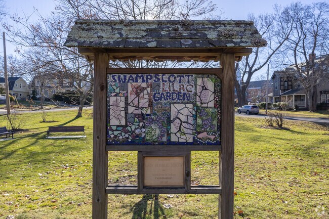 Private Raymond L. Howland Park in Swampscott has a mosaic for the lilac garden.