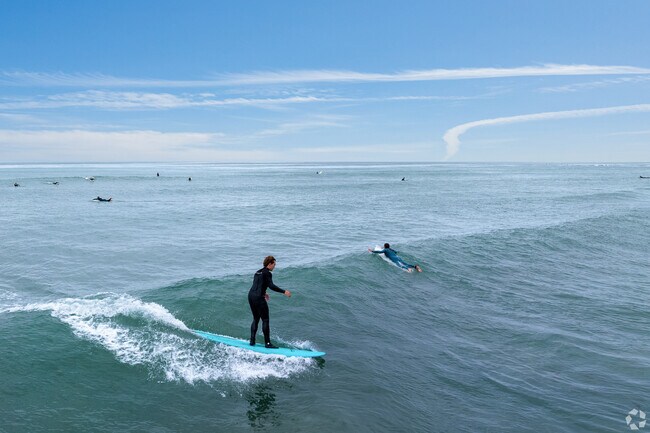 Calm waves make Tourmaline a local favorite surf spot in Pacific Beach.
