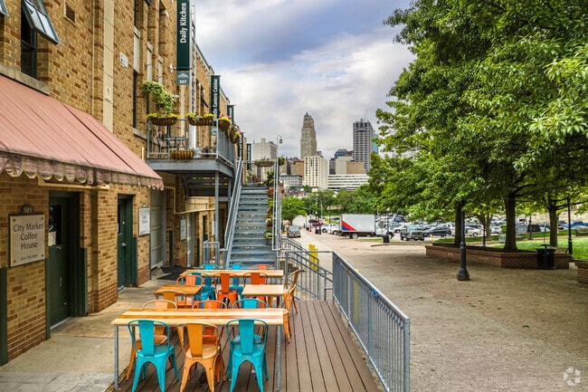 The River Market is home to a several nearby restaurants.