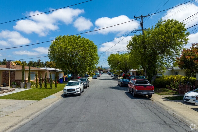 Streetscapes in San Lorenzo are usually lined with trees and sidewalks.