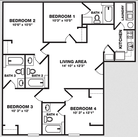 4HAB/4BA - Campus East Apartments