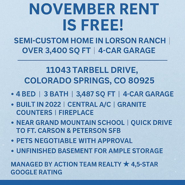 Foto del edificio - Move-In Now and Get November Rent FREE! Spacious 4-Bedroom Semi-Custom Home in Lorson Ranch with ...