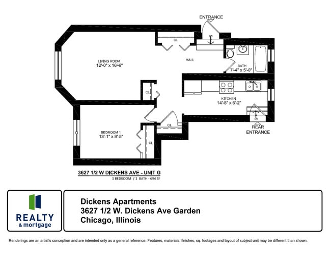 3627.5 Dickens 1 Bed Garden - Dickens Apartments