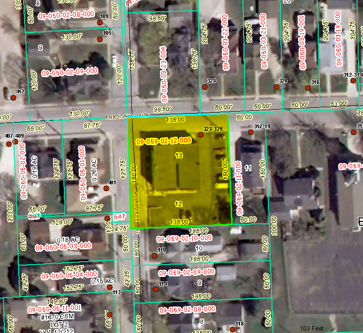 Mapa de la parcela - 323-329 Fredonia Ave