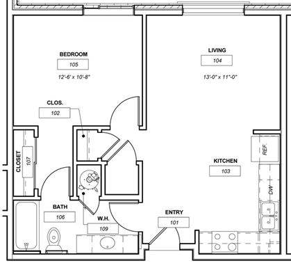 1BR/1BA - Edge Point Apartments - Income Restricted