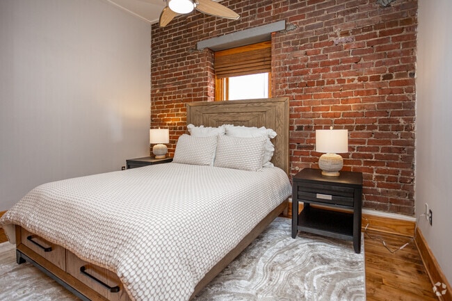 2BR, 1BA - 1,172SF - Unit 304 - Primary Bedroom - Emporium Lofts