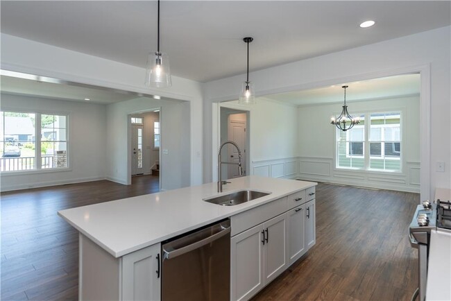 View from kitchen to living and dining - 215 Thorncliff Rd