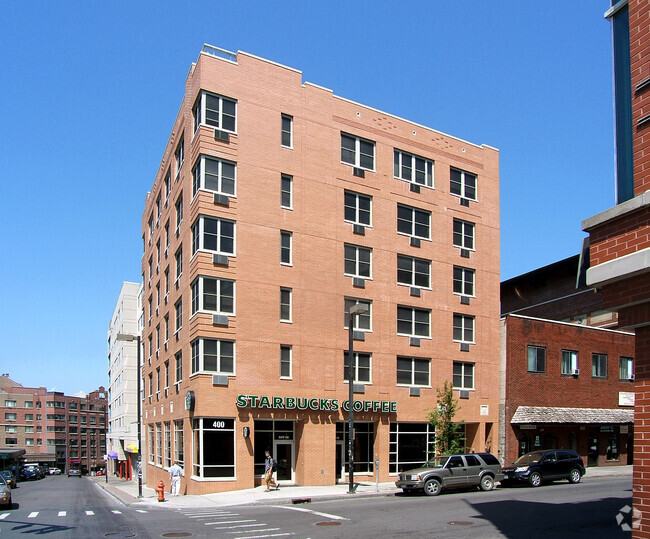 View from the southeast at Dryden Road and College Avenue - 400 College Avenue