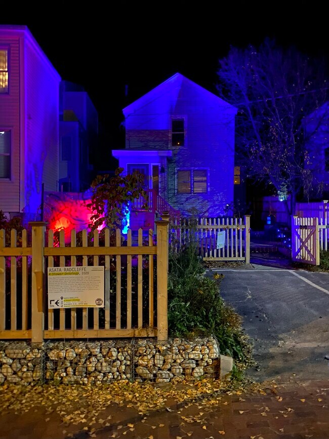 Art exhibit in gardens in 2020 - 77 Newbury St