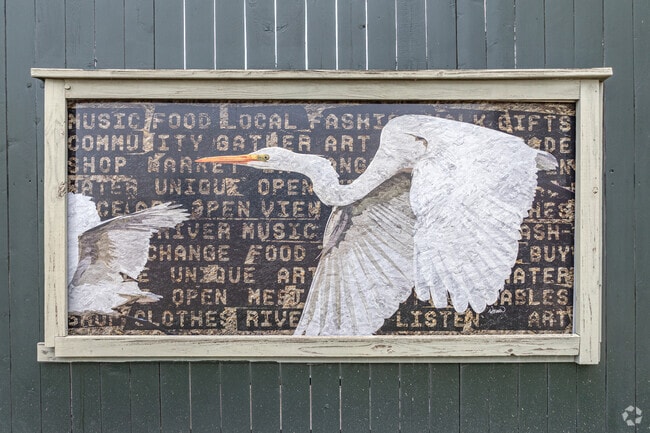 The work of local street artists can be seen throughout the Riverfront.