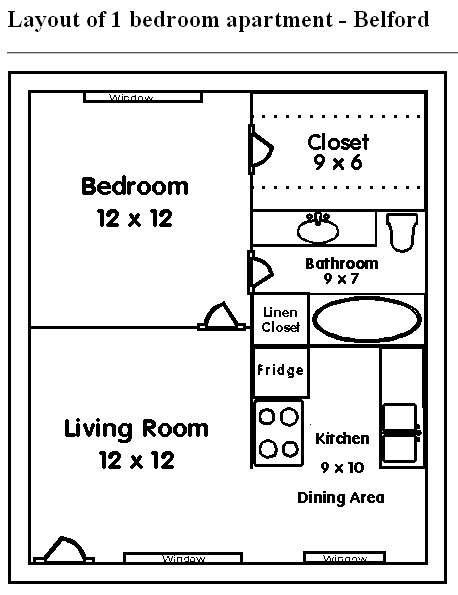 1HAB/1BA - Belford Apartments