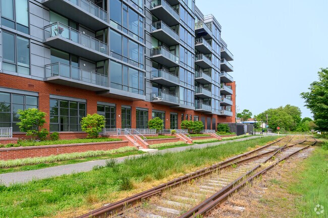 Once an old rail yard, Potomac Yard has been developed into an urban neighborhood.